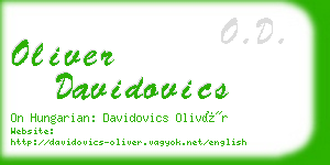 oliver davidovics business card